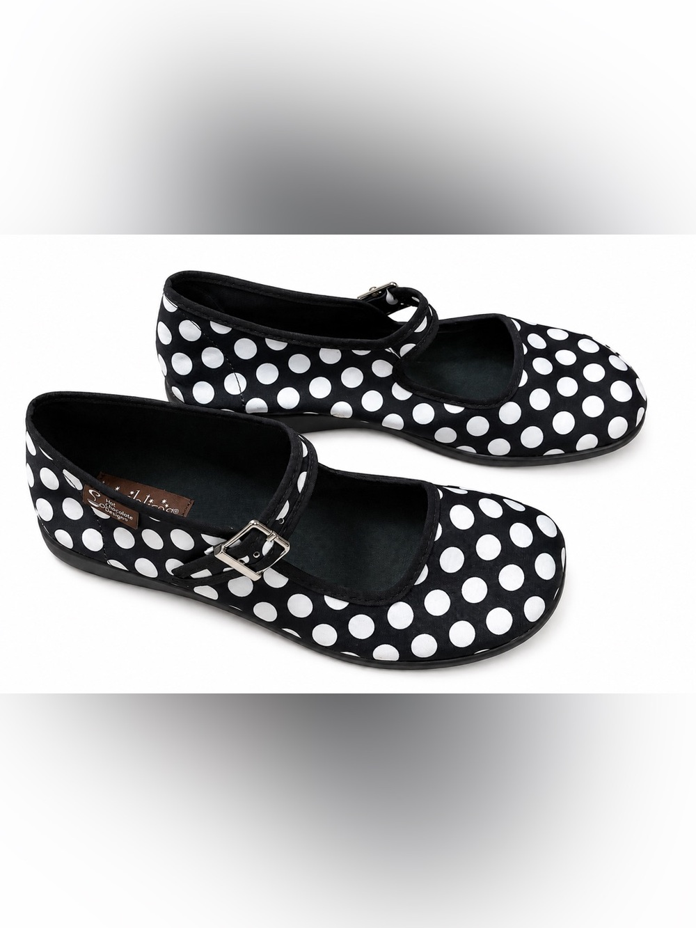 Hot Chocolate Design Chocolaticas Black Polka Mary Jane Flats Size 37 US 7